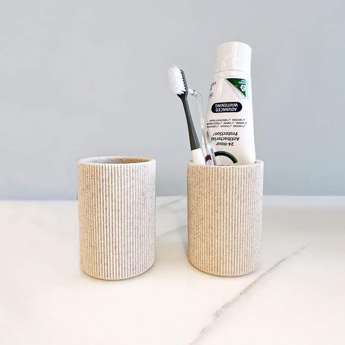 Small Sand Beige Toothbrush Holder - Image 6