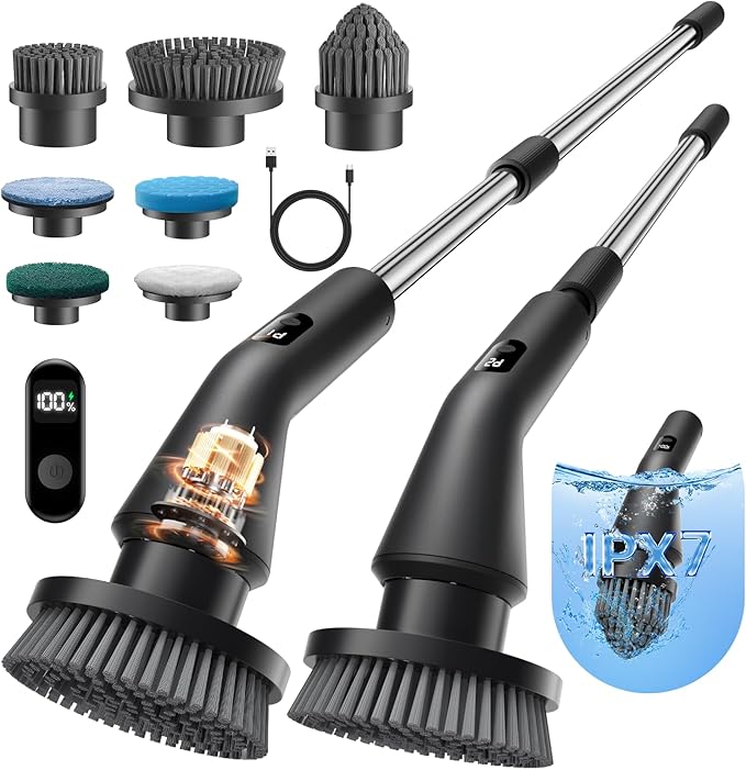 Leebein Electric Spin Scrubber, 2026 Upgraded Cordless Cleaning Brush Bathroom by Leebein