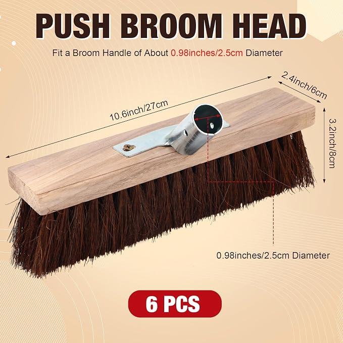 Vesici 6 Pcs Scrub Deck Brush Broom Heads Heavy Duty 10.6 x 2.4 Inch - Image 2