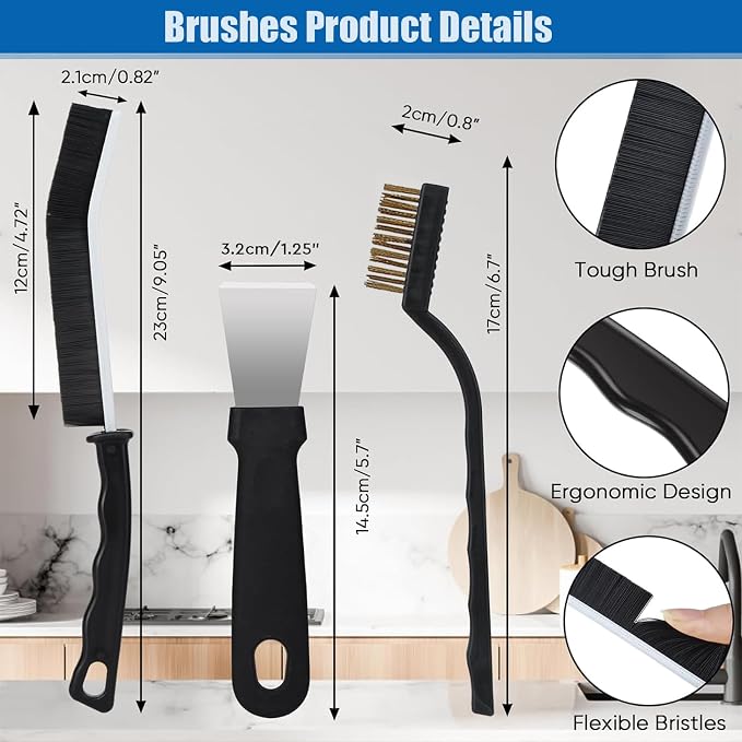 Hard Bristle Crevice Cleaning Brush 7pcs Multifunctional Crevice Gap Cleaning - Image 2