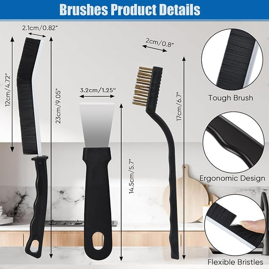Hard Bristle Crevice Cleaning Brush 7pcs Multifunctional Crevice Gap Cleaning - Image 2