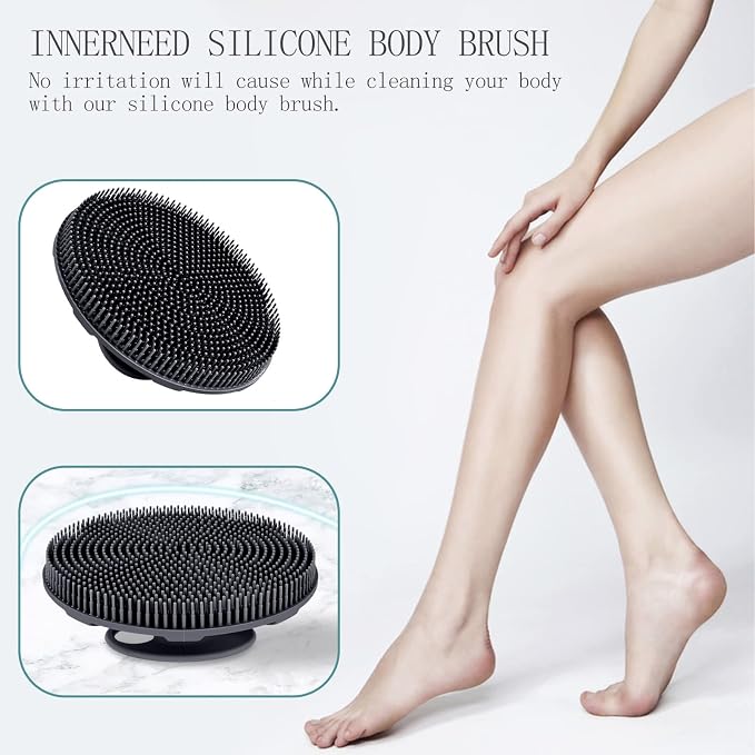 INNERNEED Food-Grade Soft Silicone Body Scrubber Shower Brush Handheld - Image 3