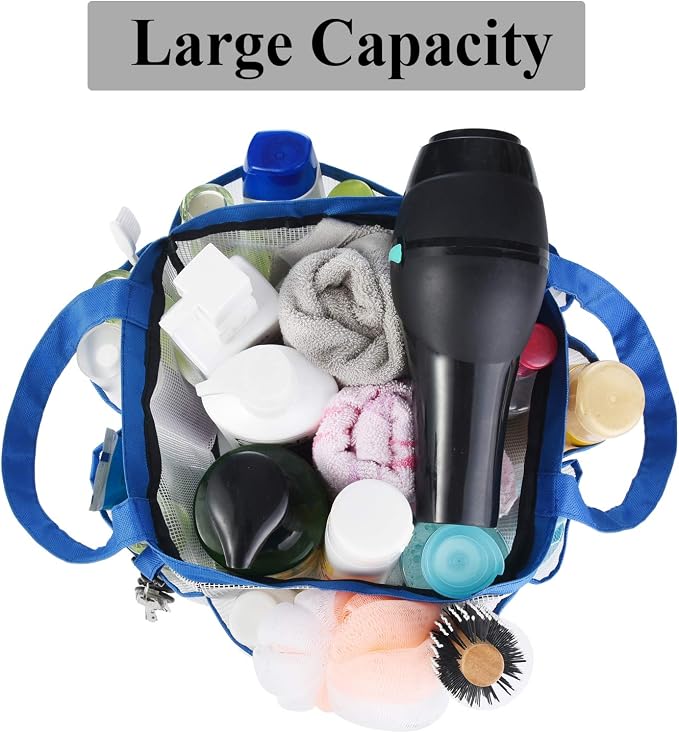 Haundry Mesh Shower Caddy Tote, Large College Dorm Bathroom Caddy Organizer - Image 2