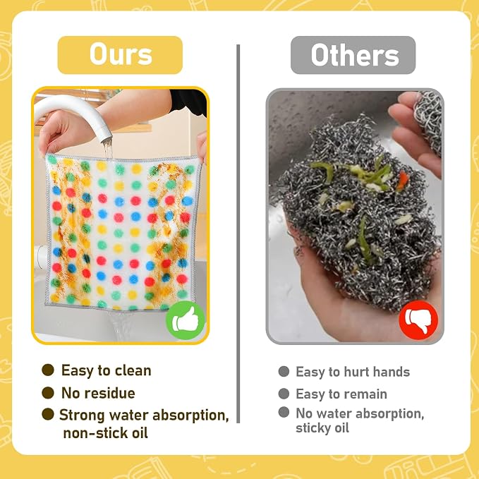 XANGNIER 10 Pcs Non Scratch Wire Dishcloth, 2025 New Upgrade Steel Wool - Image 3