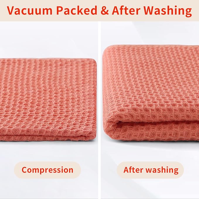 Homaxy 100% Cotton Kitchen Towels and Dishcloths Set, 12 x 12 Inches and 13 x - Image 8