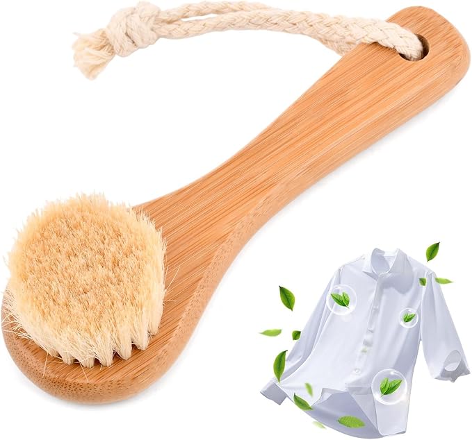 Natural Boar Bristle Laundry Stain Brush, Dorm Room Essential - Image 2