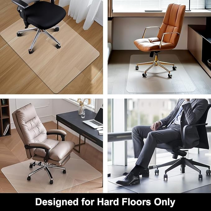 Kuyal Office Chair Mat for Hardwood Floor, Easy Glide, Floor-Protector - Image 2