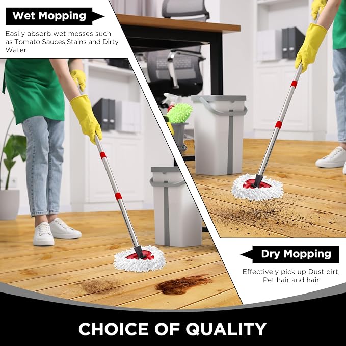 Baderke 3 Pack Chenille Mop Heads Replacements Compatible - Image 4