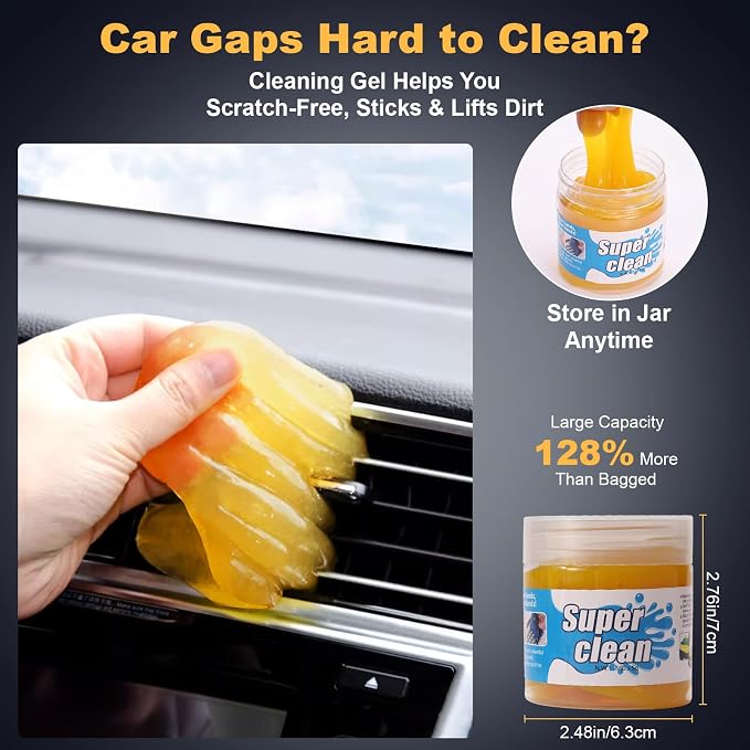 8-Piece Car Interior Detailing Kit - 160g Non-Sticky Gel - Image 6