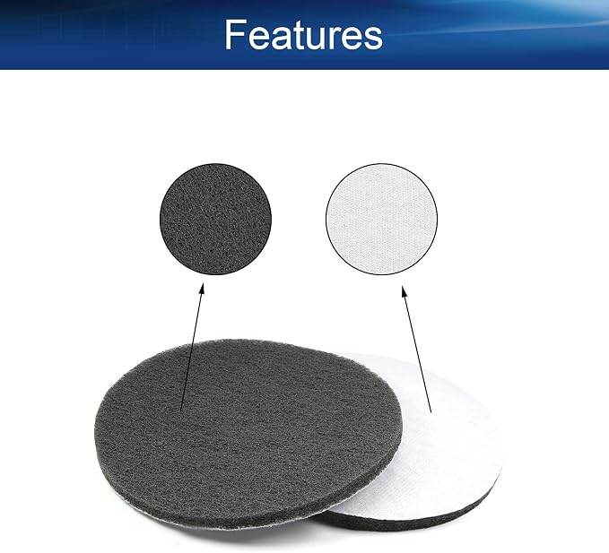 Auniwaig 1000-Grits 7 Inch Scrubber Scouring Pads Gray-Multipurpose, Drill - Image 3
