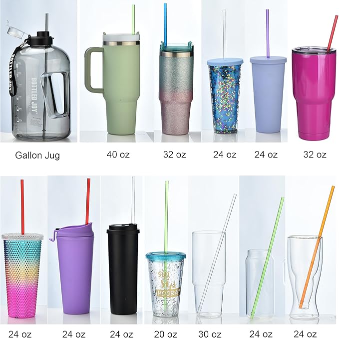 ALINK 13 inch Reusable Plastic Straws, Extra Long Colorful Tritan Tumbler - Image 4