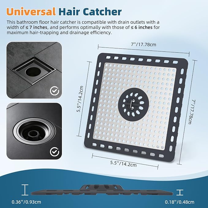 Hibbent 2 Pack Shower Drain Hair Catcher, Shower Drain Cover - Image 7