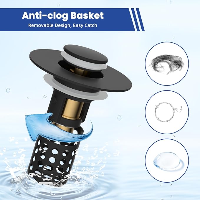Universal Bathroom Sink Drain Strainer Hair Catcher 2PCS Upgraded - Image 2
