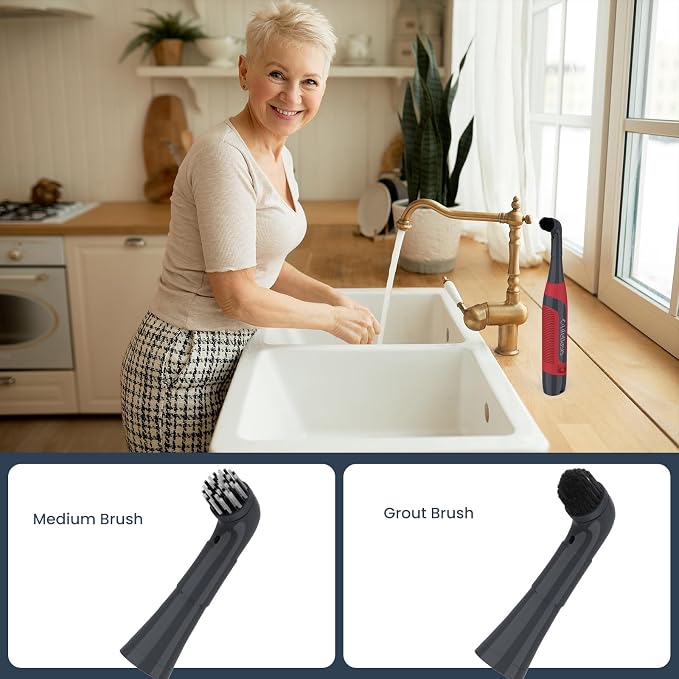 LifeBasis Cordless Electric Cleaning Brush, Mini Power Scrubber - Image 3