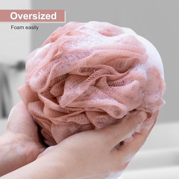 Loofah Sponge XXL-100g 4 Pack, Bath Sponge Soft Mesh Shower Puff Loofah - Image 2