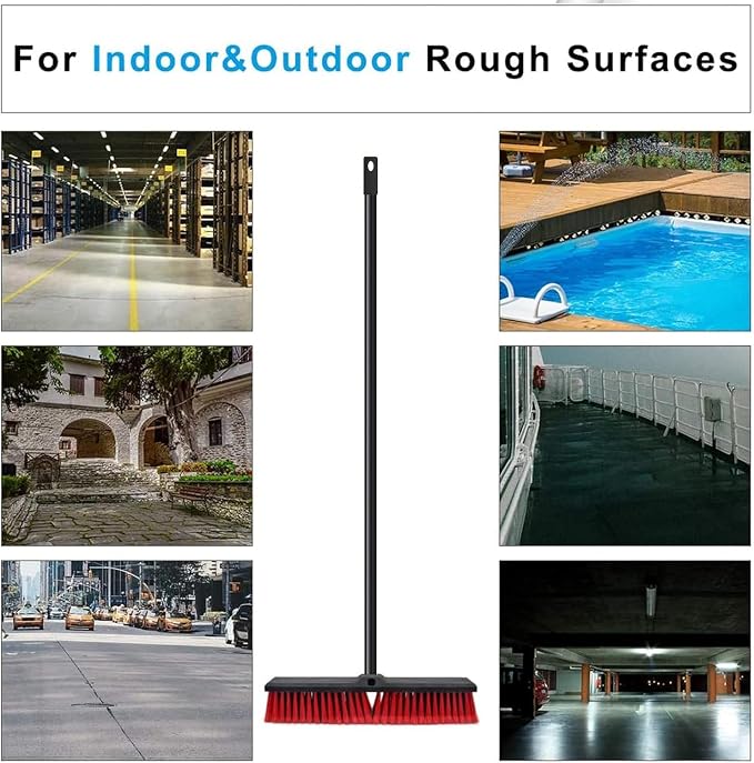 18" Push Broom Outdoor Heavy Duty, Snow Broom - Image 6