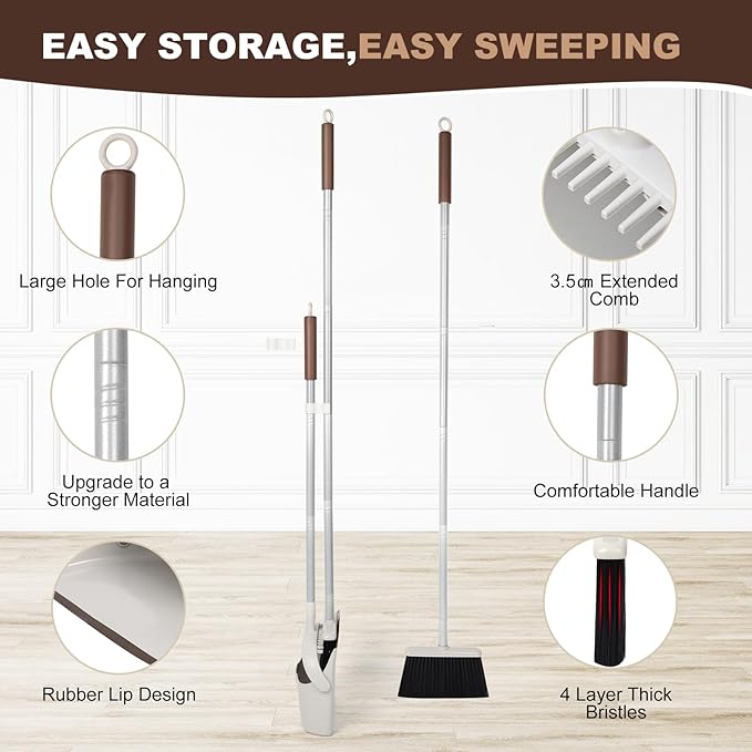 54" Long Handled Broom and Dustpan Set - Image 6