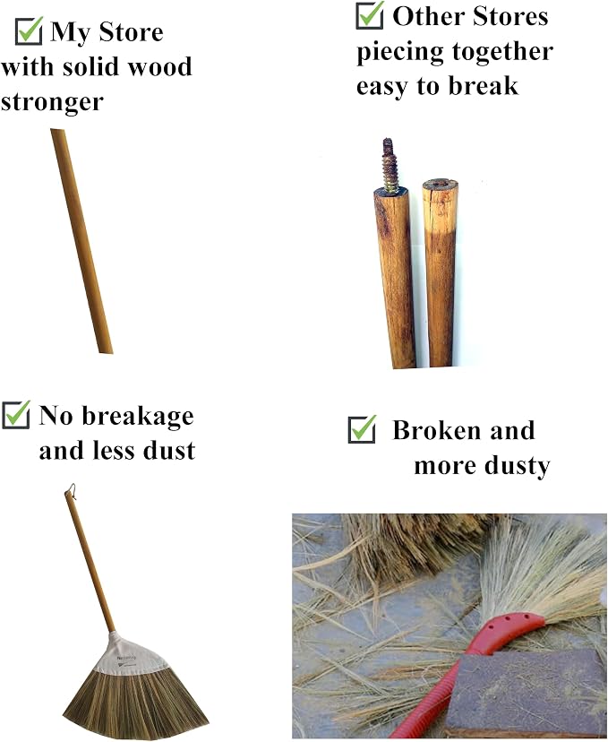 Traditional Vietnamese Handmade Broom, 42 inches Long. - Image 6