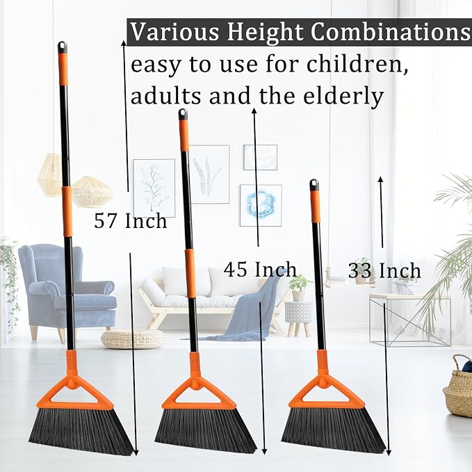 3 Pack Outdoor Indoor Broom, Brooms - Image 5