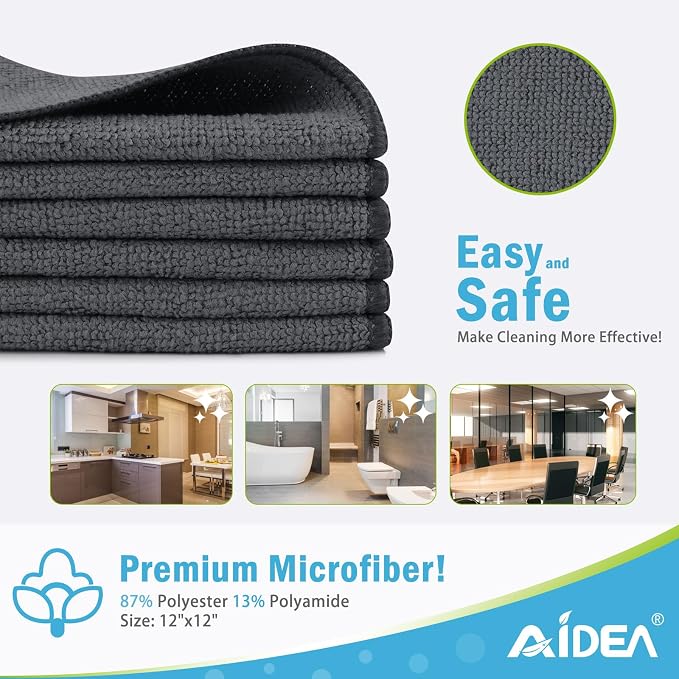 AIDEA Microfiber Cleaning Cloth-50PK, Soft Microfiber Towels - Image 2
