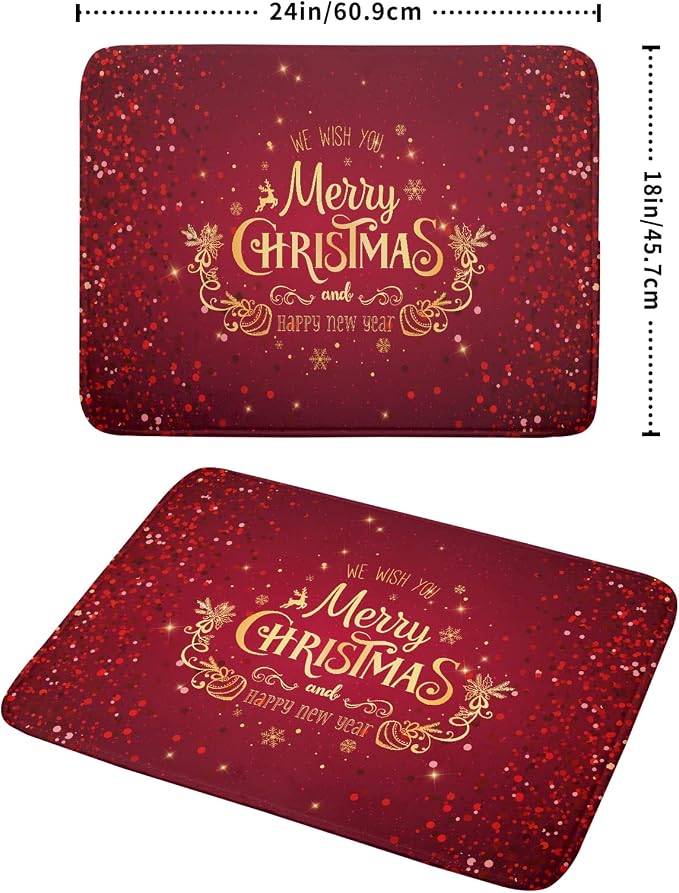 Merry Christmas Drying Mat for Kitchen Counter 18x24 Inch Christmas Dish Mat - Image 2