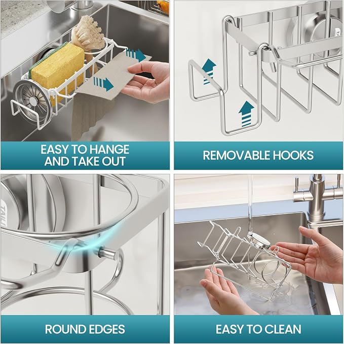 TAILI 4-in-1 Sponge Holder for Kitchen Sink - Image 5
