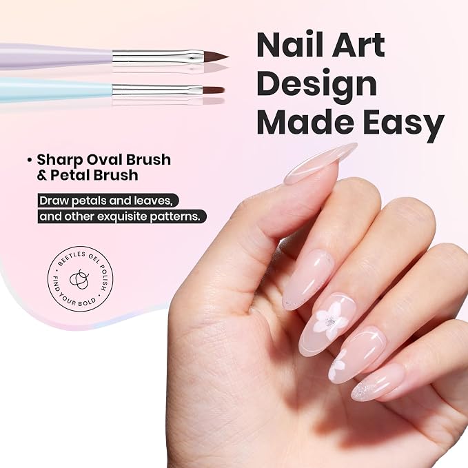Beetles Nail Art Brushes Set, Fingernail Art Design Pens, Wood Alloy Handle - Image 5