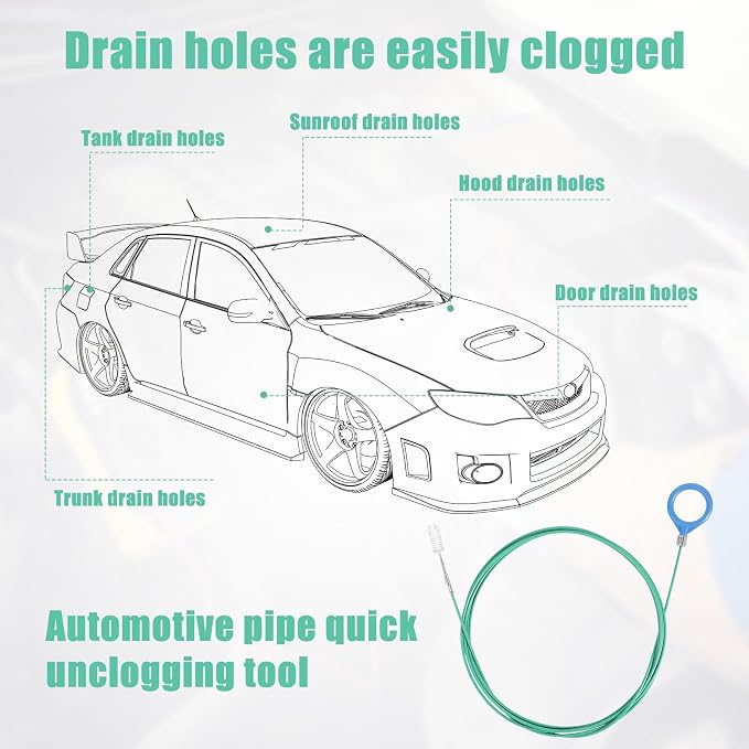 5pcs Updated Sunroof Drain Cleaning Tool Kit, 78in Flexible Long Pipe Cleaner - Image 3