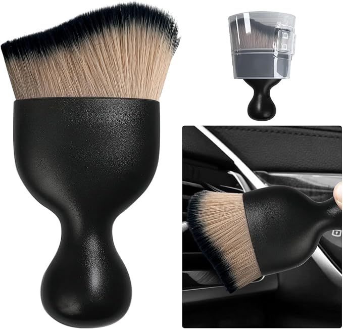 Ziciner Car Detailing Brush, Curved Soft Bristles Auto Removal Dust Collectors by Ziciner