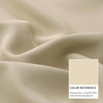 BGment Rod Pocket Blackout Curtains 54 Inches Long for Bedroom - Thermal Insulated 52 Inch Width Room Darkening Window Drapes for Short Living Room Kitchen, 52 x 54 Inch, 2 Panels, Beige