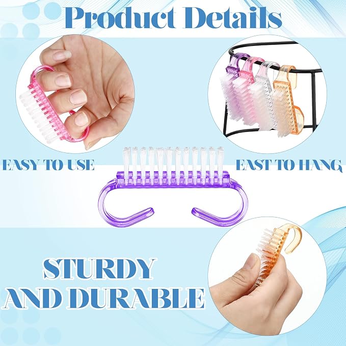 Bokon 400 Pcs Handle Grip Nail Brush Bulk Fingernail Scrub Brush - Image 4