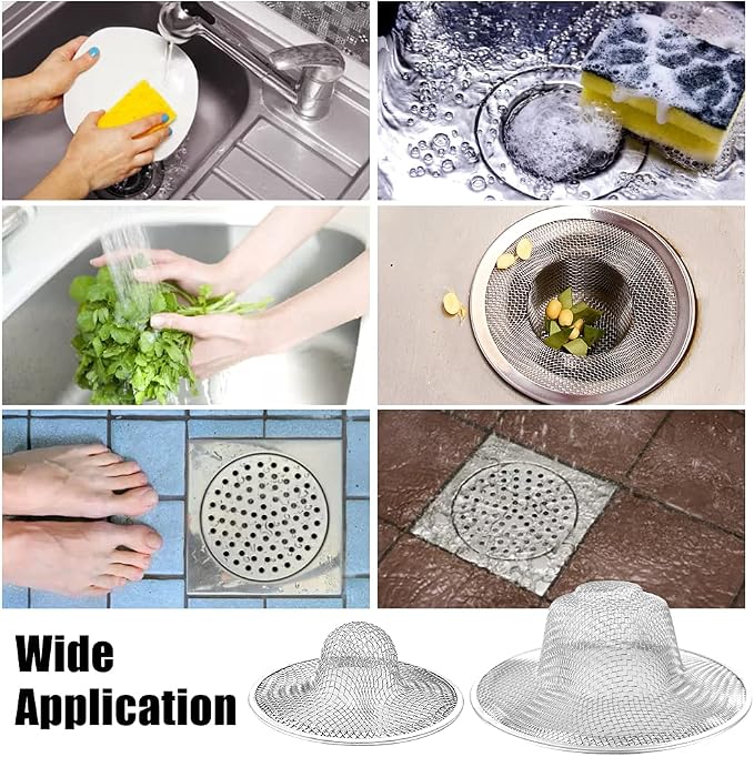 10pcs Mesh Sink Strainer, 4.5" Diameter Stainless Steel Slop Basket Filter Trap - Image 7