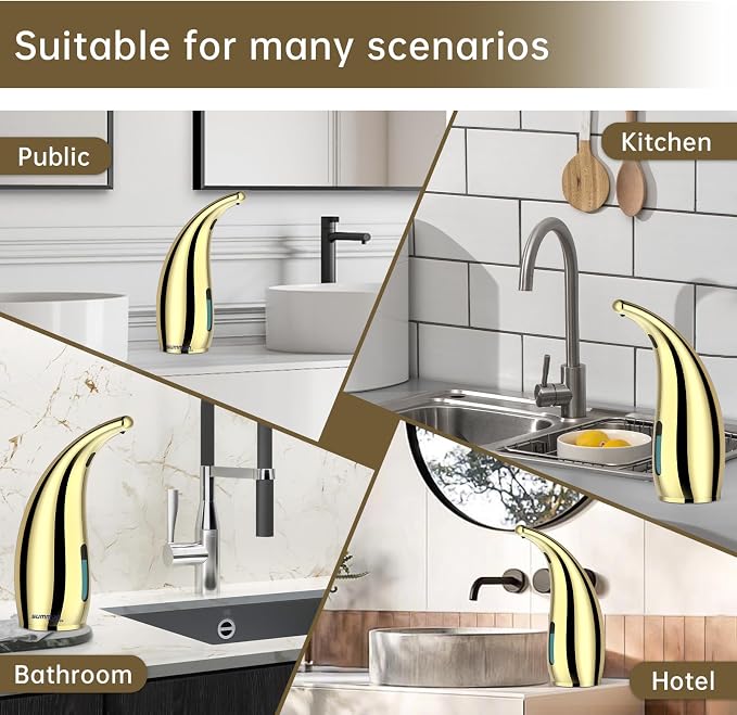 Automatic Liquid Soap Dispenser, 300ML Touchless 4 Gear Adjustable, Countertop - Image 5