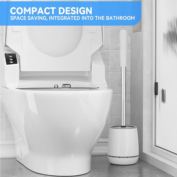 Toilet Brush, Space Saving Toilet Bowl Brush - Image 6