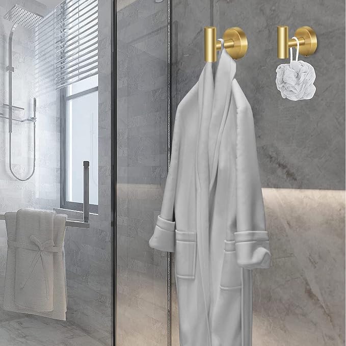 Towel Hooks Bathroom Coat Hooks Robe Hook Stainless Steel Heavy Duty Door - Image 6