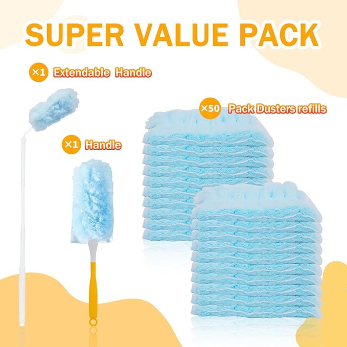 50PCS 360° Duster Refill for Swiffer Duster, Heavy Duty Refills Disposable - Image 4