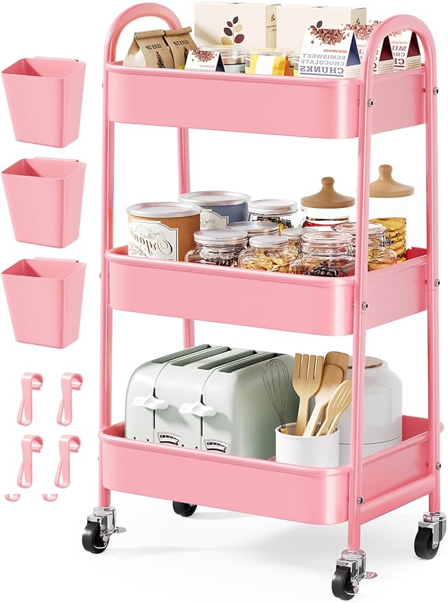 3 Tier Rolling Storage Cart Metal by Unknown