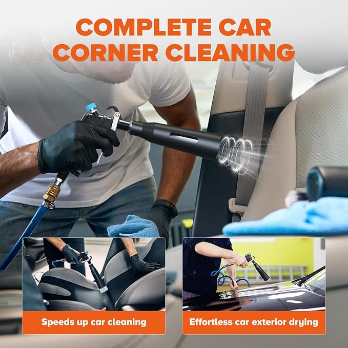 Tornado Air Cleaning Gun, Upgraded High Pressure Dryer Air Blow Gun Adjustable - Image 3