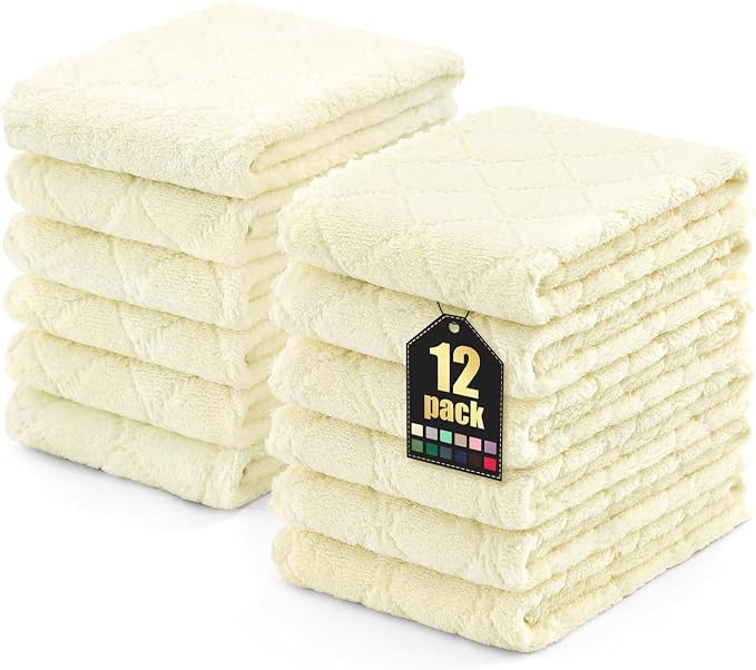 Homaxy 12 Pack Dish Towels for Kitchen, Super Soft and Absorbent Coral Velvet by Homaxy