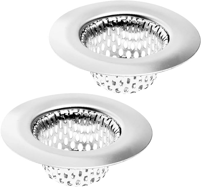 2 Pack - 2.25" Top / 1" Basket- Sink Strainer Bathroom, RV and Lavatory Sink by HilltopProducts