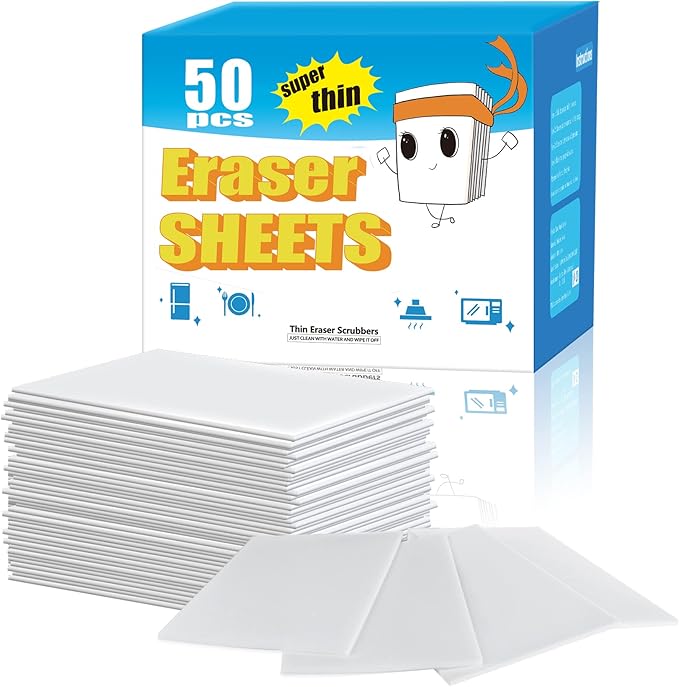 50PCS Magic Cleaning Sponge Eraser Sheets, Reusable Thin Nano Cleaner Pads by i-SPER