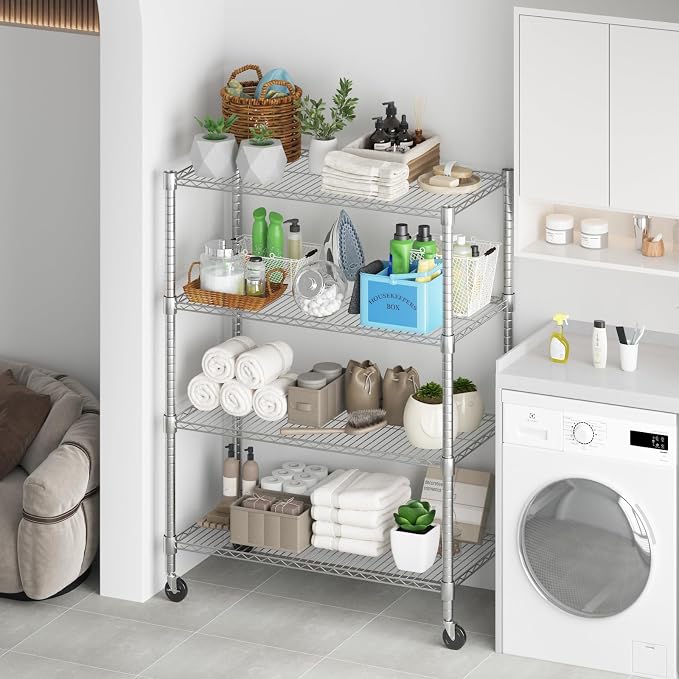 Himimi 4-Tier Heavy Duty Steel Wire Rack Storage Shelving, Adjustable Metal - Image 5
