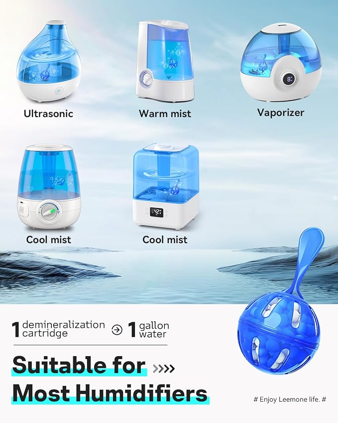 Leemone Humidifier Cleaner 12 Pack, Demineralization Cleaning Ball, Works in - Image 3