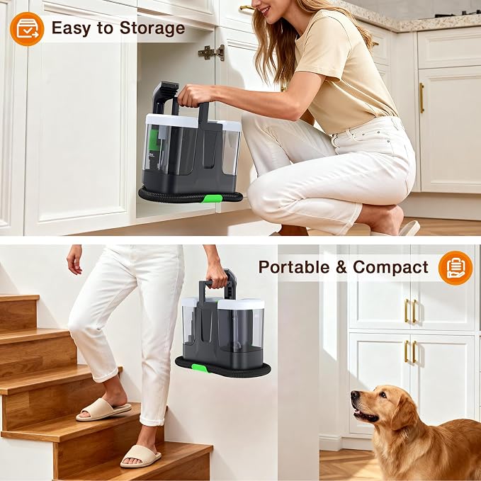 LABIGO Portable Carpet & Upholstery Cleaner, 18Kpa Carpet Cleaner Machine - Image 7