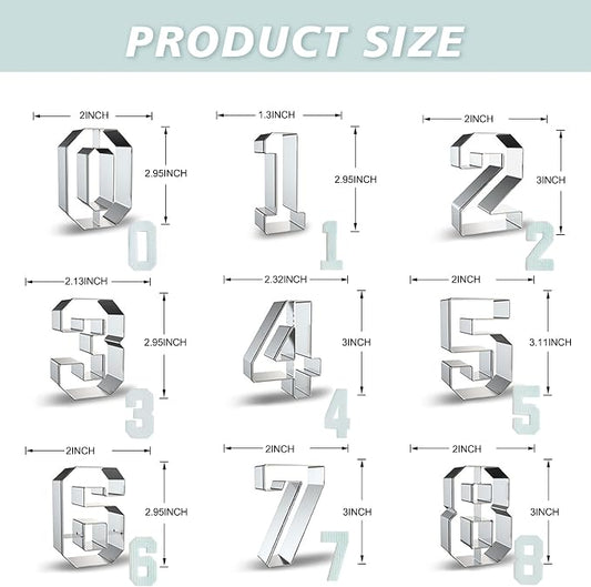 Number Cookie Cutters Set 3 Inch - Image 2