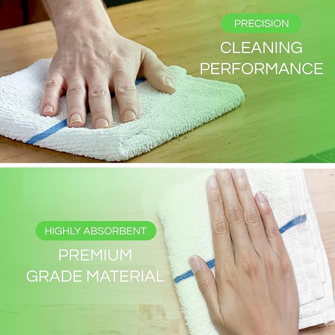 Towels N More 24 Pack 16x19 Bar Mop Towels High Absorbent Cotton Reusable - Image 6