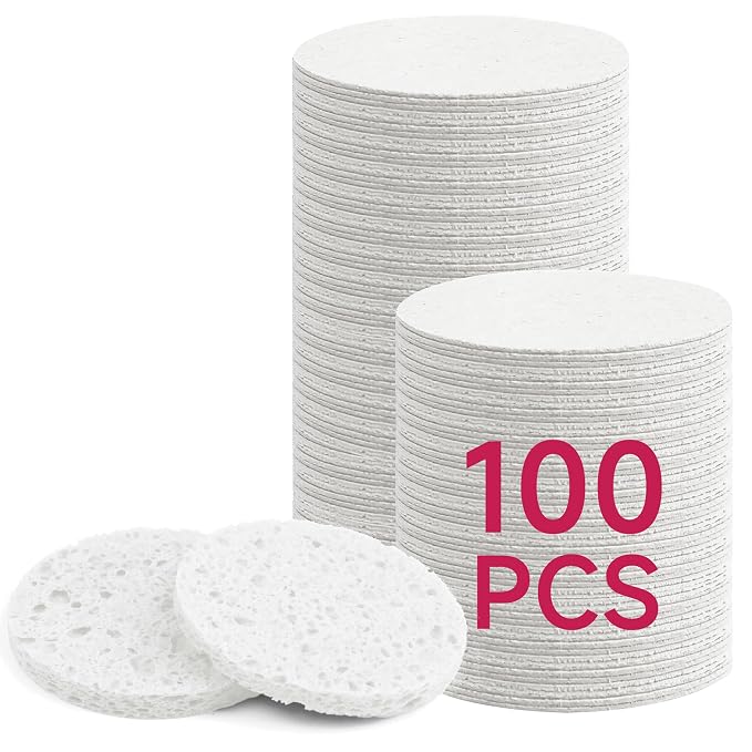 100 Count Compressed Facial Sponges 100% Natural Cellulose Eco-Friendly Makeup - Image 11