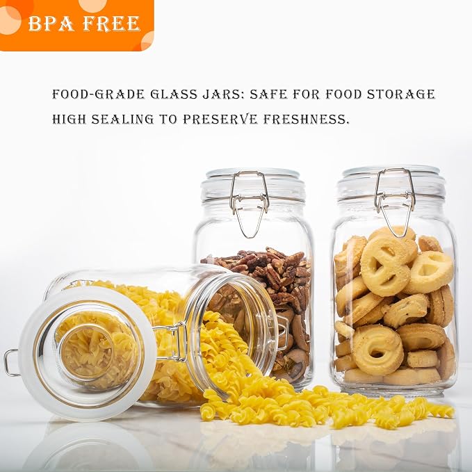 50oz Square Glass Food Storage Jars - Image 7