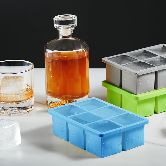 Nax Caki Ice Cube Trays 3 Pack, Large Size Silicone Ice Cube Molds - Image 2
