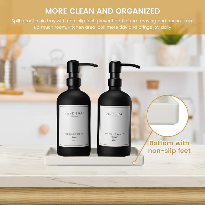 Glass Soap Dispenser for Kitchen Sink, Farmhouse Dish Soap Dispenser&Hand Soap - Image 5
